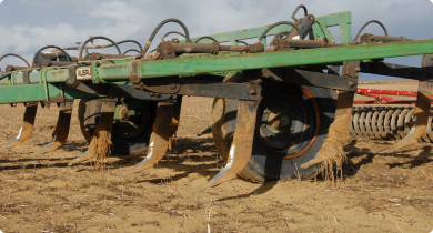 a farm deep ripper after deep ripping a yellow sand paddock