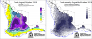 Frost severity and occurrence in August to October 2016 for the South West Land Division