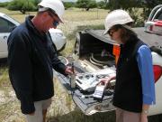 Field testing of water sample obtained from monitoring bore