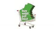 Buy West Eat Best logo in a shopping trolley.