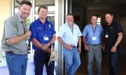 Participants at the La Grange workshop included (from left to right) DAFWA Principal Research Scientist Dr Richard George, Matt Howard (Shelamar Station), DAFWA Research Officer Bob Paul, water consultant Sam Burton and Jim Trandos, also from Shelamar.