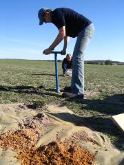 Soil sampling using a hand auger 