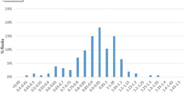 Figure 1. The range of Merino-to-Merino marking rates as a proportion of respondents