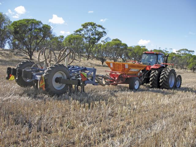 Modified deep-ripper used to inject lime at depth