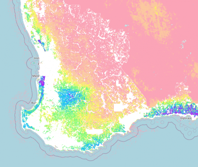 A map of pasture growth rates in WA