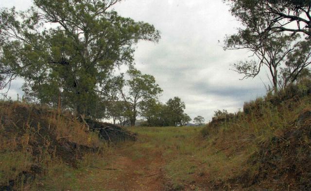 Photograph of recent erosion of the floor of a gully