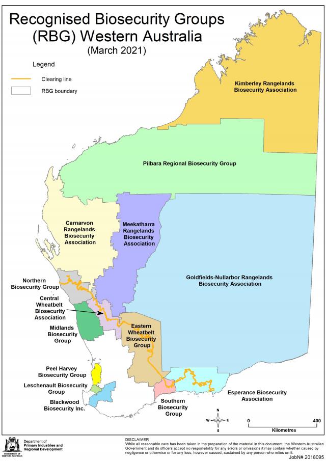 Map of WA with RBGs shown