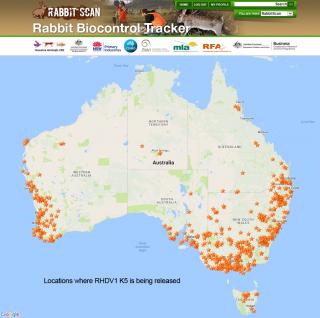 Map of 2017 release sites