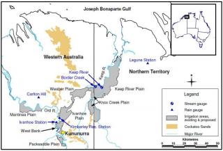 Map showing the location of the Weaber Plain study area in relation to Kununurra