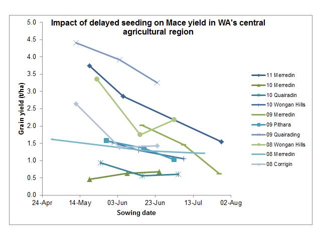 The impact of delayed seeding on yield potential