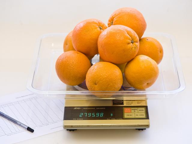 Weighing fruit b fruit before juicingefore juicing