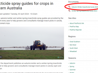 The Autumn Winter Insecticide Guide 2024 is located on the right hand side of the webpage