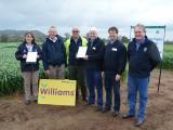 Oat team after presentation of certificates by the DG for Agriculture Rob Delane to celebrate the release of Williams.  Pamela Zwer, John Sydenham, Joe Naughton, Max Karopolous and Peter McCormack.