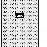 A stylised diagram of the soil profile showing the topsoil and subsoil layers for pale deep sand. Sand >80cm deep with white, grey or pale yellow topsoil.