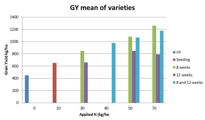 Canola grain yield responded to 70 kg of N