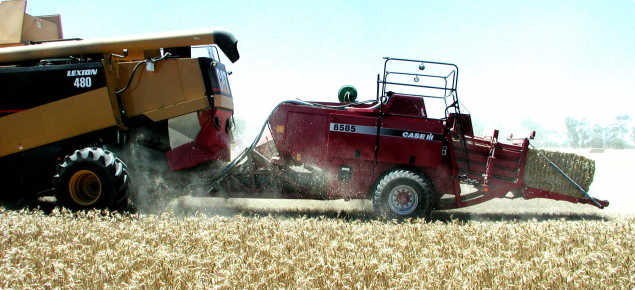 Baling crop residue directly from the header