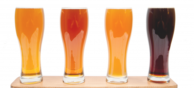 Picture of different beer varieties in glasses