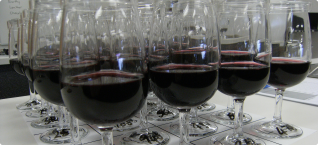 Glasses of red wine