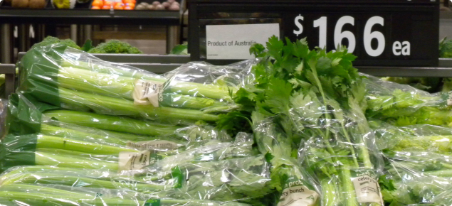 Celery in supermarket