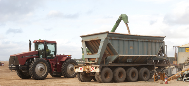 tractor and field bin