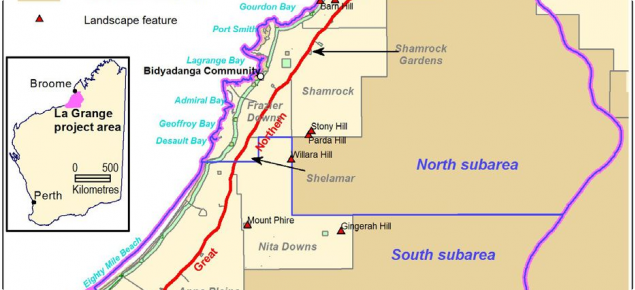 Map showing the project study area in the Pilbara region of Western Australia