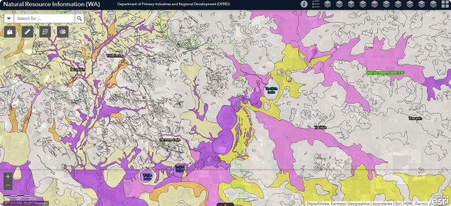 Screen capture of the NRInfo salinity hazard map