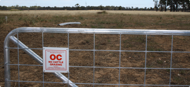 Fenced off and sign posted Organochlorines (OCs) contaminated land