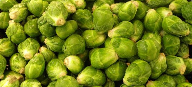 Brussels sprouts displayed for sale