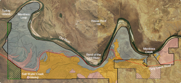 The Mantinea Loop and the area immediately to the south are of high capability for irrigated agriculture, as is most of the area to the west of the Bend of the Ord River.