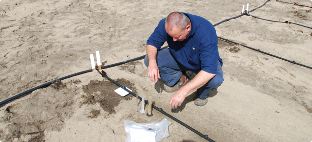 Measuring the output of a drip irrigation line