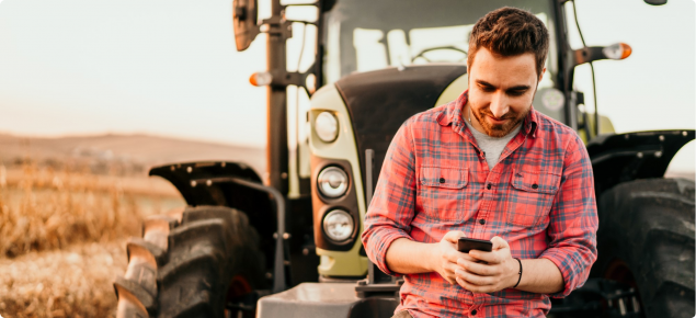 Tractor and farmer