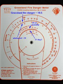 Photo of a McArthur Grassland Fire Danger Meter