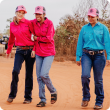 Four girls walking