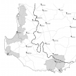 Map showing a number of catchments in south-west Western Australia