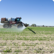 Self propelled boom spray in action