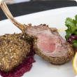 Winning dish is Dorper lamb cutlets with a lupin crumb, served with a sweet potato salad