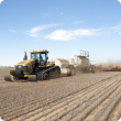 An air seeder seeding on stubble 