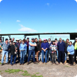 WA technology study tour participants view recently constructed sheep yards on a property at Lockhart, NSW.