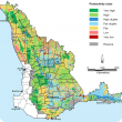 Map of the dominant wheat productivity classes by soil-landscape mapping units, south west Western Australia