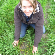 DAFWA researcher Georgia Oliver looks at the weed growth in barley trial plot at Esperance. Trials comparing how 12 barley varieties compete against weeds, annual ryegrass and oats, will be detailed at upcoming field days.