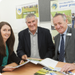 Grower Group Alliance (GGA) Project Leader Rebecca Wallis, GGA Chair and Mingenew farmer Clancy Michael and Department of Agriculture and Food Director General Rob Delane.