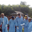 Department of Agriculture and Food veterinary officer Bruce Twentyman (holding clipboard) with participants in Nepal as part of a specialised training program helping build capacity to respond to emergency animal diseases.
