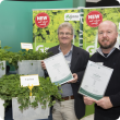 Department of Agriculture and Food senior research officer Phil Nichols with technical officer Bradley Wintle at the announcement of the new sub clover varieties in August 2016.