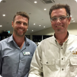 Department project manager for Transforming regional biosecurity response Tim Thompson works with Francis Smit of the Peel Harvey Biosecurity Group.